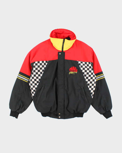 Vintage 1990s Mag Tools Racing Team Red and Black Bomber Jacket - L