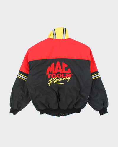 Vintage 1990s Mag Tools Racing Team Red and Black Bomber Jacket - L