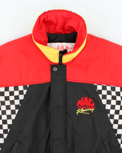 Vintage 1990s Mag Tools Racing Team Red and Black Bomber Jacket - L