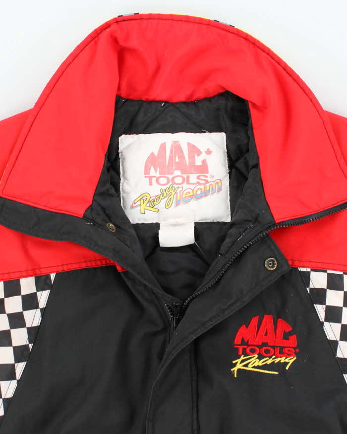 Vintage 1990s Mag Tools Racing Team Red and Black Bomber Jacket - L