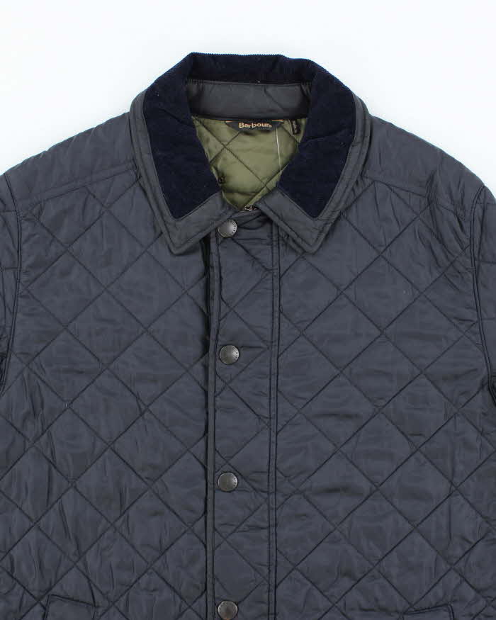 Men's Barbour Navy Blue Quilted Coat - M