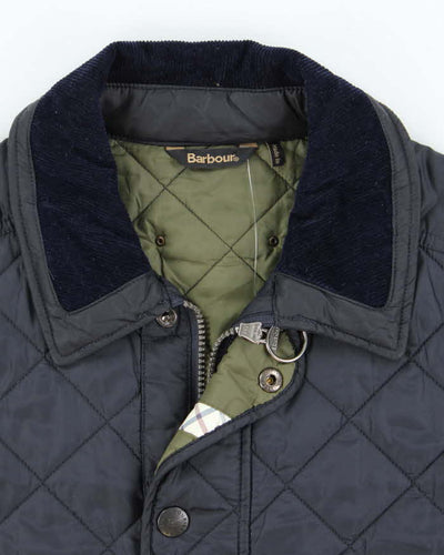 Men's Barbour Navy Blue Quilted Coat - M