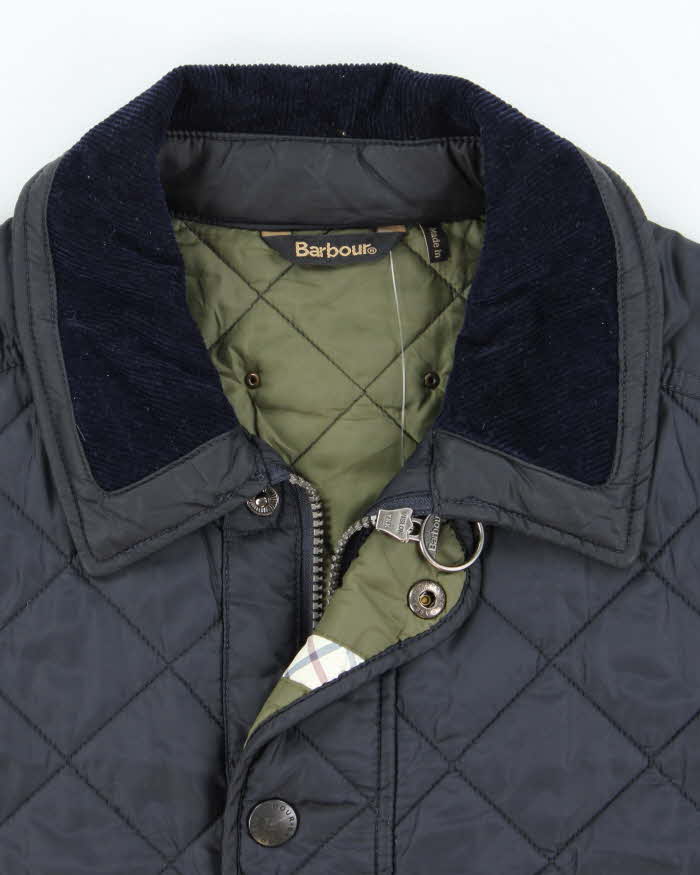 Men's Barbour Navy Blue Quilted Coat - M