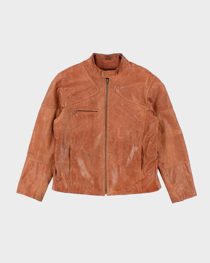 Men's Vintage 1990s Danier Brown Leather Jacket - XL