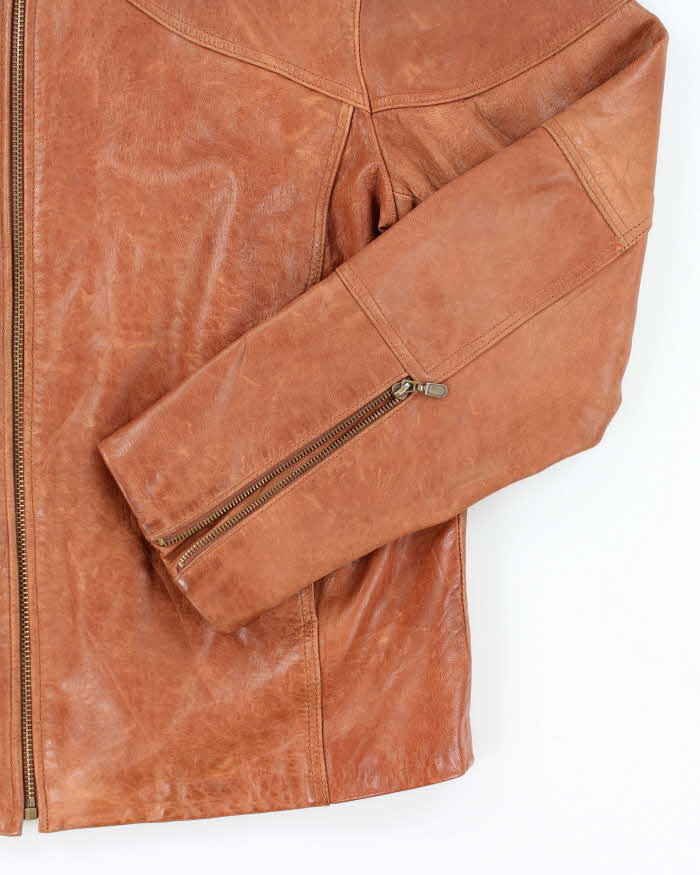 Men's Vintage 1990s Danier Brown Leather Jacket - XL