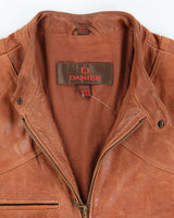 Men's Vintage 1990s Danier Brown Leather Jacket - XL