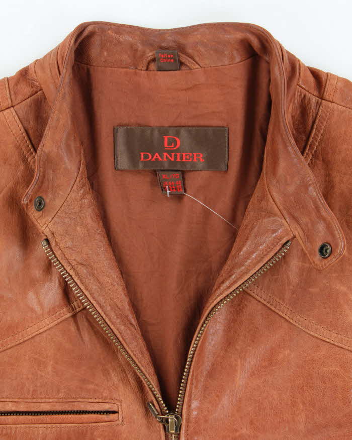 Men's Vintage 1990s Danier Brown Leather Jacket - XL