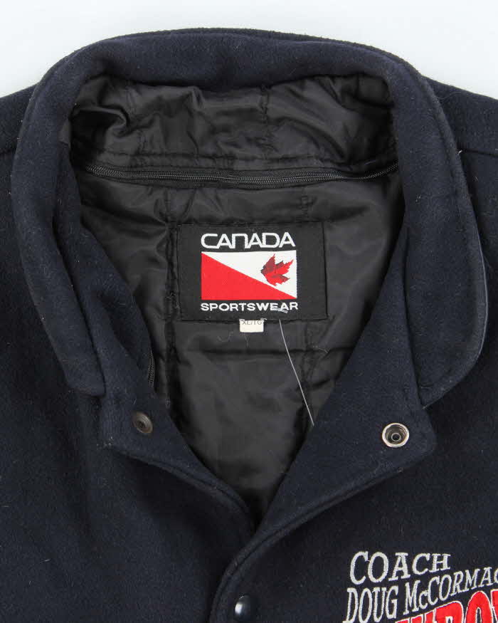 Men's Vintage 1990s Canada Sportswear Leather Varsity Jacket - XL
