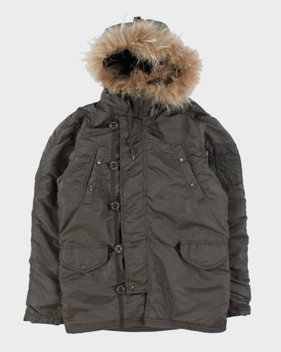 Vintage 90s Back Number Military Style Parka Coat - S