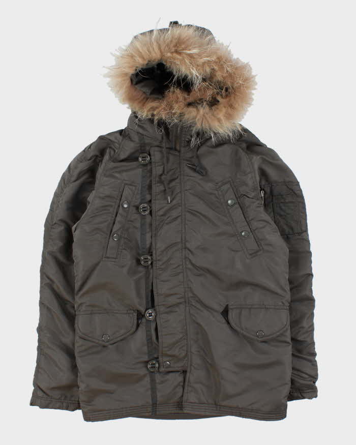 Vintage 90s Back Number Military Style Parka Coat - S