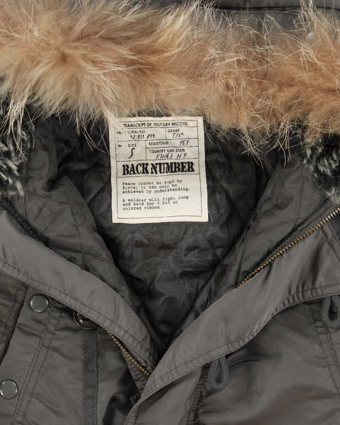 Vintage 90s Back Number Military Style Parka Coat - S