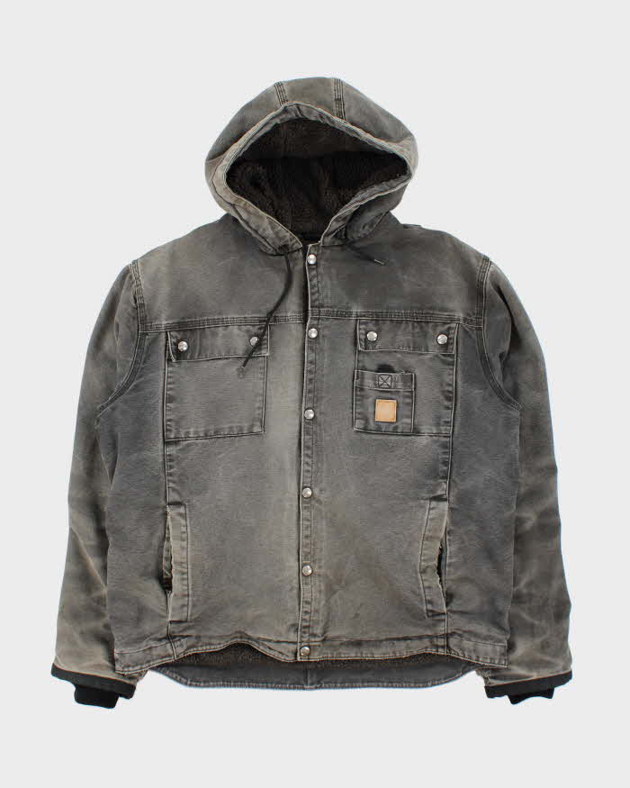 Vintage Carhartt Multi-Pocket Sherpa Lined Hooded Jacket - L