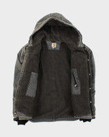 Vintage Carhartt Multi-Pocket Sherpa Lined Hooded Jacket - L