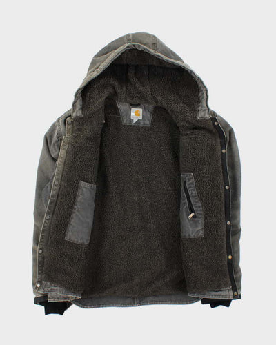 Vintage Carhartt Multi-Pocket Sherpa Lined Hooded Jacket - L