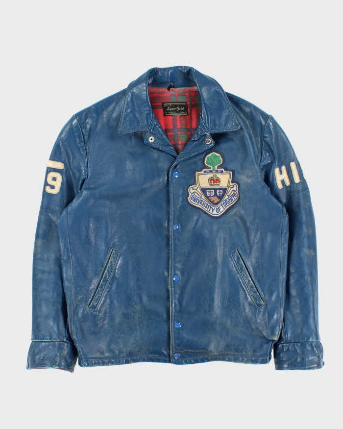 Vintage 70s University Of Toronto Leather Varsity Jacket - M