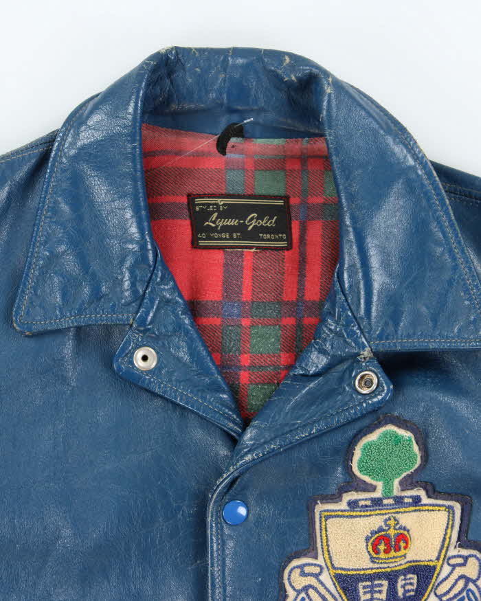 Vintage 70s University Of Toronto Leather Varsity Jacket - M