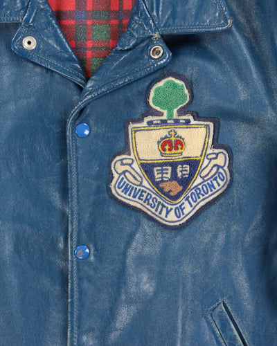 Vintage 70s University Of Toronto Leather Varsity Jacket - M