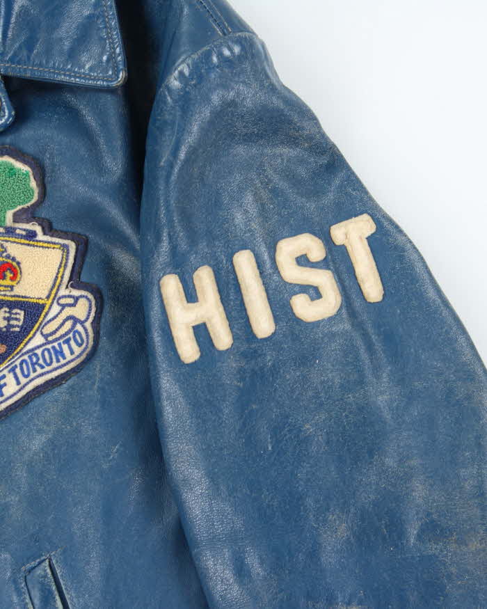 Vintage 70s University Of Toronto Leather Varsity Jacket - M
