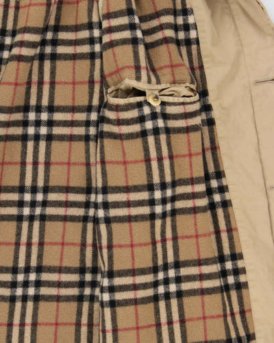 Vintage Burberry Wool Lined Trench Coat- XL