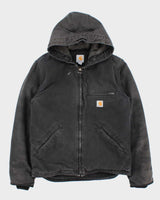 Vintage Carhart Fleece Lined Hooded Workwear Jacket - S