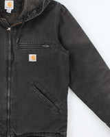 Vintage Carhart Fleece Lined Hooded Workwear Jacket - S