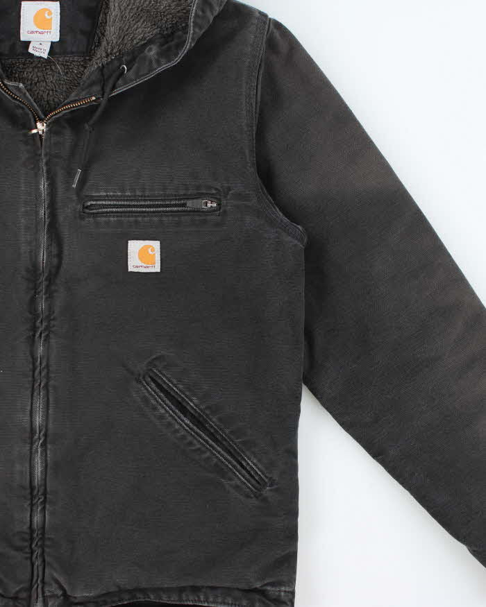 Vintage Carhart Fleece Lined Hooded Workwear Jacket - S