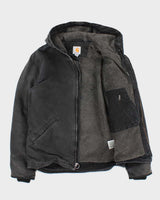 Vintage Carhart Fleece Lined Hooded Workwear Jacket - S