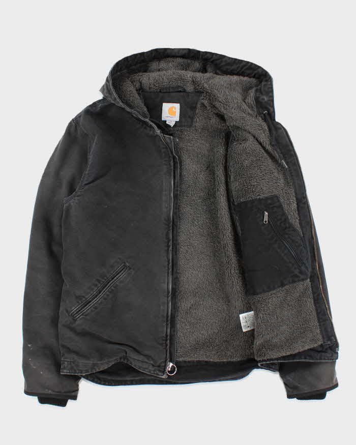 Vintage Carhart Fleece Lined Hooded Workwear Jacket - S