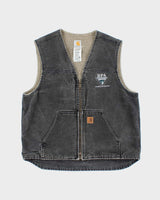 Carhartt Faded Black Fleece Lined Workwear Gilet Jacket - XL