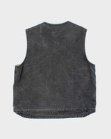 Carhartt Faded Black Fleece Lined Workwear Gilet Jacket - XL