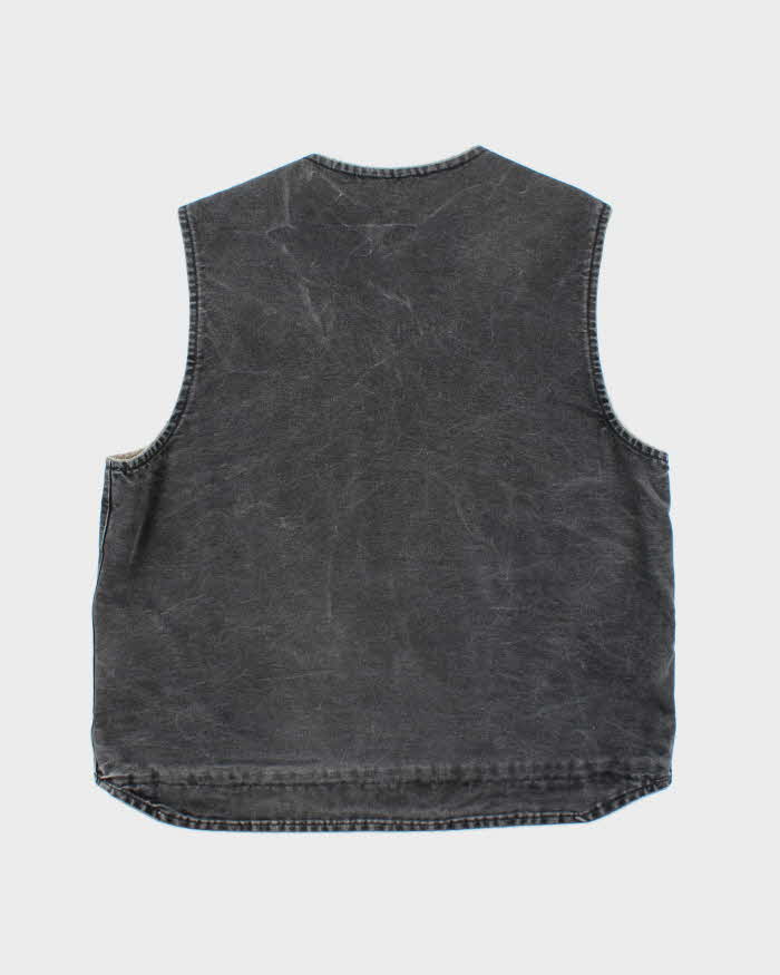 Carhartt Faded Black Fleece Lined Workwear Gilet Jacket - XL