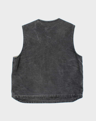 Carhartt Faded Black Fleece Lined Workwear Gilet Jacket - XL