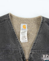 Carhartt Faded Black Fleece Lined Workwear Gilet Jacket - XL