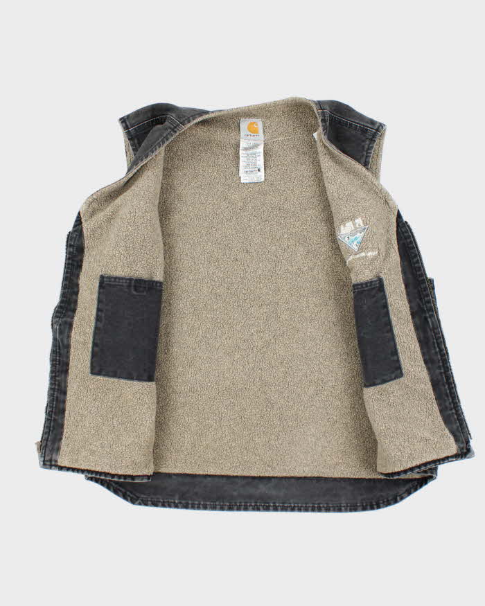 Carhartt Faded Black Fleece Lined Workwear Gilet Jacket - XL