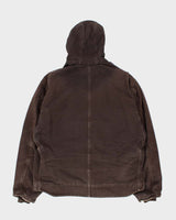 Carhartt J141 Brown Hooded Fleece Lined Workwear Jacket - XXL