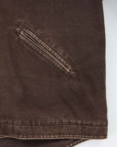 Carhartt J141 Brown Hooded Fleece Lined Workwear Jacket - XXL