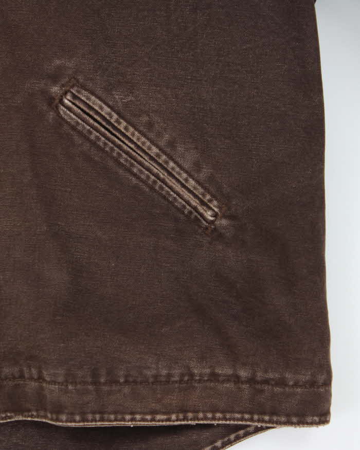 Carhartt J141 Brown Hooded Fleece Lined Workwear Jacket - XXL