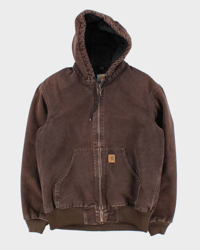 Vintage 2000s Carhartt J130 Brown Hooded Workwear Jacket - S