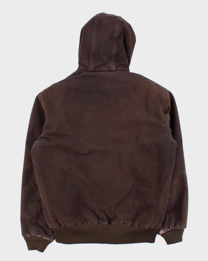 Vintage 2000s Carhartt J130 Brown Hooded Workwear Jacket - S