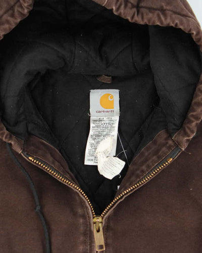Vintage 2000s Carhartt J130 Brown Hooded Workwear Jacket - S
