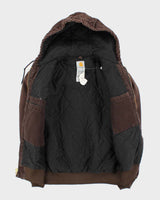 Vintage 2000s Carhartt J130 Brown Hooded Workwear Jacket - S