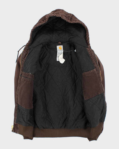 Vintage 2000s Carhartt J130 Brown Hooded Workwear Jacket - S