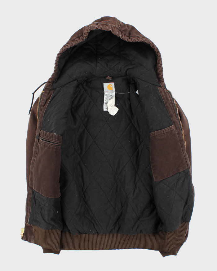 Vintage 2000s Carhartt J130 Brown Hooded Workwear Jacket - S