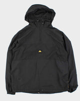 Kappa Hooded Black Logo Quarter Zip Windbreaker Jacket - L