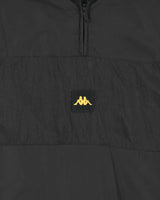 Kappa Hooded Black Logo Quarter Zip Windbreaker Jacket - L