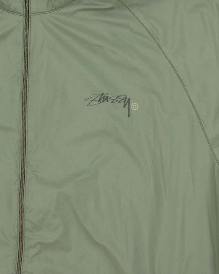 Vintage 90s Stussy Khaki Zip Up Windbreaker - M
