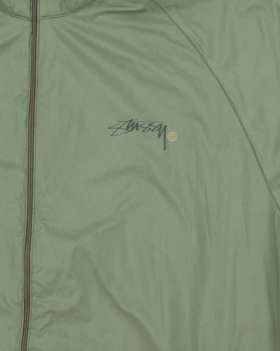 Vintage 90s Stussy Khaki Zip Up Windbreaker - M