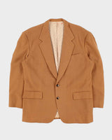 Vintage 1980s Cashmere Oversized Brown Blazer Jacket - L