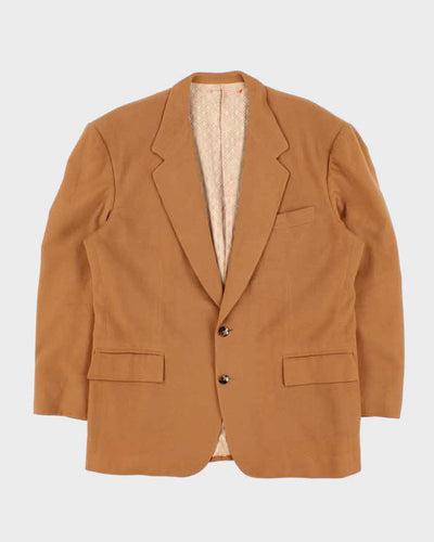 Vintage 1980s Cashmere Oversized Brown Blazer Jacket - L