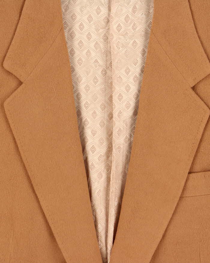 Vintage 1980s Cashmere Oversized Brown Blazer Jacket - L
